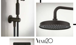 GESSI VENTI20 Верхний душ Ø300 мм с кронштейном из стены 400 мм, Chrome мини 3 4