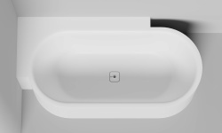 Salini PERLA CL Ванна пристенная угловая 1800х900x605 мм, S-Stone- белый матовый мини 1