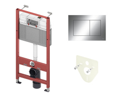 TECEbase Комплект для установки подвесного унитаза с панелью смыва ТЕСЕnow, хром глянцевый