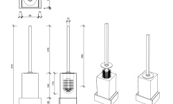 DW BK WBG Ершик туалетный, настенный, хром/фарфор белый мини 3 2