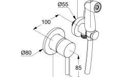 KLUDI BOZZ Гигиенический набор - комплект, душевой шланг 1250 мм, хром мини 3 2