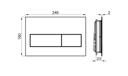 NOKEN TONO Клавиша для двойного смыва, черный матовый мини 3 3
