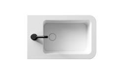 ALICE HIDE Биде подвесное, форма-квадрат, черный матовый мини 3 4