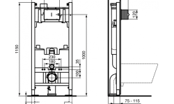 IS PROSYS 2.0 M Комплект: Инсталляция для повесного унитаза с механической панелью смыва, хром мини 3 4