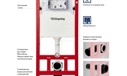 TECEspring S Комплект для установки подвесного унитаза с панелью смыва, сатин мини 3 3