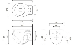 CIELO LE GIARE Унитаз подвесной, белый мини 3 4