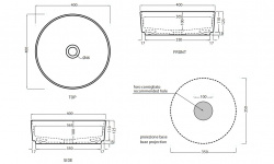 CIELO SHUI COMFORT Раковина на столешницу, без перелива, 40x40x12,5 h см, CM - Cemento мини 3 3