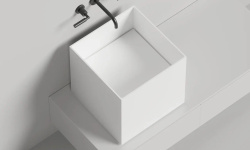 Salini ARMONIA SQUARE 03 Раковина накладная 450х450х450 мм, S-Stone-белый матовый мини 3 5