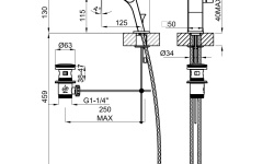 NOKEN OXO Однорычажный смеситель для раковины, с ДК, черный матовый мини 3 3