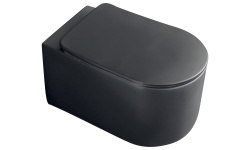 KERASAN NOLITA Унитаз подвесной БЕЗОБОДКОВЫЙ в комплекте с крепежом WB9N, Nero matt мини 1