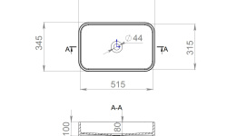 Salini CALLISTA 01 Раковина накладная 545х345х100 мм, без перелива, БЕЗ ДК, S-Sense-белый глянцевый мини 3 6
