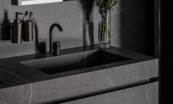 MIRAGE FREEDOM Тумба со столешницей и 2 раковинами и зеркалом, PIETRA GREY JL 06 SP мини 3 4