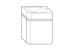 BURG B.ME Тумба с раковиной, 500х340хН640 мм, F5981 White Matt/ручка G0126/White gloss C0001