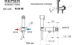 REMER X STYLE Гигиенический душ с прогрессивным смесителем, chrome мини 3 3