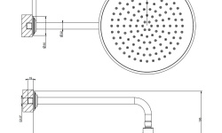 GESSI VENTI20 Верхний душ Ø300 мм с кронштейном из стены 400 мм, Chrome мини 3 2
