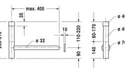 DURAVIT Сифон для раковины, хром мини 3 2