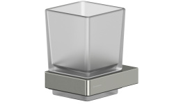 WHITECROSS cubo Стакан для зубных принадлежностей, матовое стекло/никель брашированный мини 1