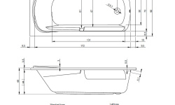 RIHO FUTURE Ванна акриловая прямоугольная, 190х90 см, 290 л, белый мини 3 2