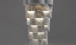 ANTL INTRECCIO Раковина напольная из камня, со сливом в пол, H85x47,5 см, LED подсв., Marmo Carrara мини 1