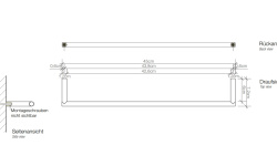 DW MK HTE45 Полотенцедержатель 1,2x45x7,2 см, черный матовый мини 3 2