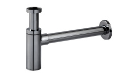 NOKEN ROUND Сифон в виде бутылки для раковины, браш. титан мини 1