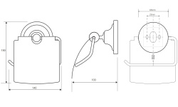 BEMETA RETRO Держатель туалетной бумаги с крышкой 140x150x100 мм, бронза мини 3 2