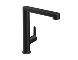 RAVAK PURI PU 016.20 Смеситель для раковины высокий H269 мм с поворотным изливом, черный матовый
