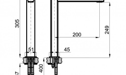 NK CONCEPT Высокий однорычажный смеситель для раковины, без ДК, 3/8”, 305 мм, 5 л/мин, хром мини 3 2