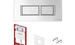 TECEspring V Комплект для установки подвесного унитаза с панелью смыва, хром глянцевый/хром матовый мини 1
