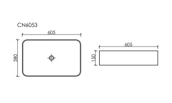 CERAMICANOVA Element Раковина накладная 605х380х150 мм, черный матовый мини 3 8