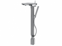 LAU KARTELL Напольный смеситель для ванны с ручным душем twinstick, шланг 1250 мм, хром