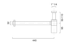 CATALANO Бутылочный сифон для раковины, 1”1/4 - 32, хром мини 3 2