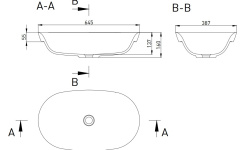 Salini MAREA 01 Раковина полувстраиваемая 645х387х160 мм, БЕЗ перелива, БЕЗ ДК, S-Stone - белый мат мини 3 5