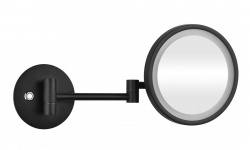 BEMETA DARK Косметическое зеркало круглое с подсветкой, 5х, Ø160 мм, черный мини 1