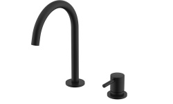 NEMO ROUND Смеситель для раковины на 2 отверстия, MATTE BLACK мини 1