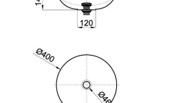 NOKEN SLENDER Раковина на столешницу Ø40 см, БЕЗ перелива, с ДК, travertino marble мини 3 2