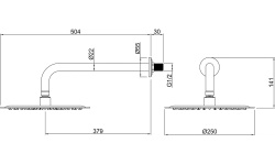 ALLEN BRAU PRIORITY Верхний душ Slim, нерж. сталь #304, д-250 мм. держатель 380 мм, браш.никель мини 3 2