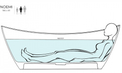 Salini NOEMI 185 Ванна свободностоящая 1850×800×715 мм, ДК "Up&Down", S-Stone, матовый, белый мини 3 4