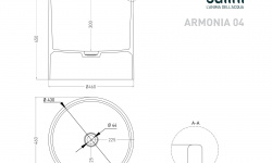Salini ARMONIA 04 Раковина накладная 460х460х450 мм, БЕЗ ДК, S-Sense-белый глянцевый/RAL снаружи мини 3 2