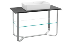 VB ANTHEUS Комплект тумба с раковиной и зеркалом, Nero Marquina/ Альпийский белый/хром мини 3 5