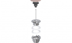 CIELO Универсальный донный клапан Click-Clack с керамической накладкой, Cipria мини 1