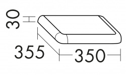 BURG B.ME Топ-крышка для шкафчика, 350х355хH30 мм, F5981 White Matt мини 3 4