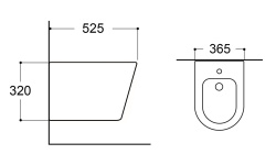 AQUEDUTO CONE Биде подвесное, 525х365 мм, белый матовый мини 3 5
