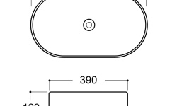 AQUEDUTO ESPIRAL Раковина накладная, 600х390хH120 мм, белый матовый мини 3 3