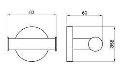 NOKEN HOTELS Крючок двойной, хром мини 3 2