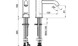 NOKEN ROUND Смеситель для раковины, без ДК, 3/8”, 5 л/мин, браш. золото мини 3 2
