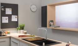 HG Metris Select M71 Кухонный смеситель на 2 отверстия, однорычажный, 200, 2jet, sBox, хром мини 3 10