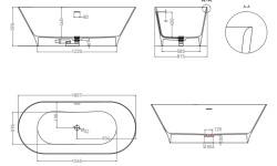 Salini Mona Ванна свободностоящая 1807х815х590 мм, S-Sense - RAL глянцевый мини 3 8
