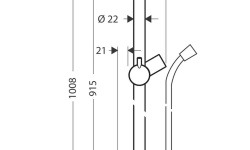 HANSGROHE Unica Душевая штанга S Puro 90 см со шлангом Isiflex 160 см, полир. золото мини 3 3