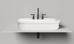 Salini OPERA Раковина накладная 750х500х160 мм, с переливом, БЕЗ ДК, S-Sense - RAL глянцевый мини 3 7